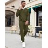 COOFANDY Men’s Tracksuit 2 Piece Quarter Zip Sweatsuit Sets Casual Athletic Running Jogging Suits(Army Green)