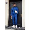 COOFANDY Men’s Tracksuit 2 Piece Quarter Zip Sweatsuit Sets Casual Athletic Running Jogging Suits(Blue)