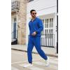 COOFANDY Men’s Tracksuit 2 Piece Quarter Zip Sweatsuit Sets Casual Athletic Running Jogging Suits(Blue)