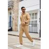COOFANDY Men’s Tracksuit 2 Piece Quarter Zip Sweatsuit Sets Casual Athletic Running Jogging Suits(Khaki)