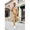 COOFANDY Men’s Tracksuit 2 Piece Quarter Zip Sweatsuit Sets Casual Athletic Running Jogging Suits(Khaki)