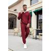 COOFANDY Men’s Tracksuit 2 Piece Quarter Zip Sweatsuit Sets Casual Athletic Running Jogging Suits(Wine Red)