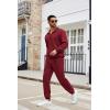 COOFANDY Men’s Tracksuit 2 Piece Quarter Zip Sweatsuit Sets Casual Athletic Running Jogging Suits(Wine Red)