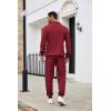 COOFANDY Men’s Tracksuit 2 Piece Quarter Zip Sweatsuit Sets Casual Athletic Running Jogging Suits(Wine Red)
