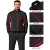 COOFANDY Men’s Tracksuits 2 Piece Athletic Track Suit Jogging Casual Sweatsuits Warm Running Zip Up Sports Set Outfits(Black+wine Red)