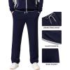 COOFANDY Men’s Tracksuits 2 Piece Athletic Track Suit Jogging Casual Sweatsuits Warm Running Zip Up Sports Set Outfits(Navy Blue+light Grey)