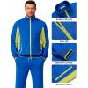 COOFANDY Men’s Tracksuits 2 Piece Athletic Track Suit Jogging Casual Sweatsuits Warm Running Zip Up Sports Set Outfits(Royal Blue+green)