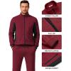 COOFANDY Men’s Tracksuits 2 Piece Athletic Track Suit Jogging Casual Sweatsuits Warm Running Zip Up Sports Set Outfits(Wine Red+black)