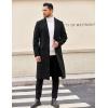 COOFANDY Mens Trench Coat Long Casual Single Brested Overcoat Winter Notched Collar Wool Blend Pea coat With Pockets(Black)