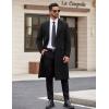 COOFANDY Mens Trench Coat Long Casual Single Brested Overcoat Winter Notched Collar Wool Blend Pea coat With Pockets(Black)