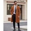 COOFANDY Mens Trench Coat Long Casual Single Brested Overcoat Winter Notched Collar Wool Blend Pea coat With Pockets(Brown)
