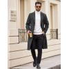 COOFANDY Mens Trench Coat Long Casual Single Brested Overcoat Winter Notched Collar Wool Blend Pea coat With Pockets(Dark Grey)