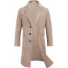 COOFANDY Mens Trench Coat Long Casual Single Brested Overcoat Winter Notched Collar Wool Blend Pea coat With Pockets(Khaki)