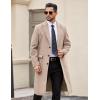 COOFANDY Mens Trench Coat Long Casual Single Brested Overcoat Winter Notched Collar Wool Blend Pea coat With Pockets(Khaki)