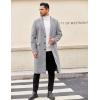 COOFANDY Mens Trench Coat Long Casual Single Brested Overcoat Winter Notched Collar Wool Blend Pea coat With Pockets(Light Grey)