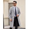 COOFANDY Mens Trench Coat Long Casual Single Brested Overcoat Winter Notched Collar Wool Blend Pea coat With Pockets(Light Grey)