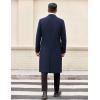 COOFANDY Mens Trench Coat Long Casual Single Brested Overcoat Winter Notched Collar Wool Blend Pea coat With Pockets(Navy Blue)
