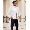 COOFANDY Mens Trench Coat Long Casual Single Brested Overcoat Winter Notched Collar Wool Blend Pea coat With Pockets(White)