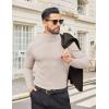 COOFANDY Mens Turtleneck Shirts Slim Fit Shirt Tops Lightweight Pullover Thermal Sweater Casual Long Sleeve Shirt(Almond)