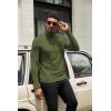 COOFANDY Mens Turtleneck Shirts Slim Fit Shirt Tops Lightweight Pullover Thermal Sweater Casual Long Sleeve Shirt(Army Green)