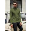 COOFANDY Mens Turtleneck Shirts Slim Fit Shirt Tops Lightweight Pullover Thermal Sweater Casual Long Sleeve Shirt(Army Green)