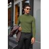 COOFANDY Mens Turtleneck Shirts Slim Fit Shirt Tops Lightweight Pullover Thermal Sweater Casual Long Sleeve Shirt(Army Green)