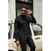 COOFANDY Mens Turtleneck Shirts Slim Fit Shirt Tops Lightweight Pullover Thermal Sweater Casual Long Sleeve Shirt(Black)
