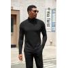 COOFANDY Mens Turtleneck Shirts Slim Fit Shirt Tops Lightweight Pullover Thermal Sweater Casual Long Sleeve Shirt(Black)