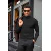 COOFANDY Mens Turtleneck Shirts Slim Fit Shirt Tops Lightweight Pullover Thermal Sweater Casual Long Sleeve Shirt(Black)