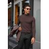 COOFANDY Mens Turtleneck Shirts Slim Fit Shirt Tops Lightweight Pullover Thermal Sweater Casual Long Sleeve Shirt(Dark Brown)