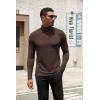 COOFANDY Mens Turtleneck Shirts Slim Fit Shirt Tops Lightweight Pullover Thermal Sweater Casual Long Sleeve Shirt(Dark Brown)
