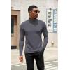 COOFANDY Mens Turtleneck Shirts Slim Fit Shirt Tops Lightweight Pullover Thermal Sweater Casual Long Sleeve Shirt(Dark Grey)