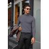 COOFANDY Mens Turtleneck Shirts Slim Fit Shirt Tops Lightweight Pullover Thermal Sweater Casual Long Sleeve Shirt(Dark Grey)