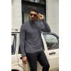 COOFANDY Mens Turtleneck Shirts Slim Fit Shirt Tops Lightweight Pullover Thermal Sweater Casual Long Sleeve Shirt(Dark Grey)