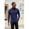 COOFANDY Mens Turtleneck Shirts Slim Fit Shirt Tops Lightweight Pullover Thermal Sweater Casual Long Sleeve Shirt(Dark Navy)