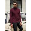 COOFANDY Mens Turtleneck Shirts Slim Fit Shirt Tops Lightweight Pullover Thermal Sweater Casual Long Sleeve Shirt(Dark Red)