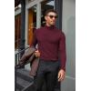 COOFANDY Mens Turtleneck Shirts Slim Fit Shirt Tops Lightweight Pullover Thermal Sweater Casual Long Sleeve Shirt(Dark Red)
