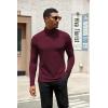 COOFANDY Mens Turtleneck Shirts Slim Fit Shirt Tops Lightweight Pullover Thermal Sweater Casual Long Sleeve Shirt(Dark Red)