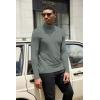 COOFANDY Mens Turtleneck Shirts Slim Fit Shirt Tops Lightweight Pullover Thermal Sweater Casual Long Sleeve Shirt(Gray Green)