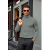COOFANDY Mens Turtleneck Shirts Slim Fit Shirt Tops Lightweight Pullover Thermal Sweater Casual Long Sleeve Shirt(Gray Green)