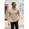 COOFANDY Mens Turtleneck Shirts Slim Fit Shirt Tops Lightweight Pullover Thermal Sweater Casual Long Sleeve Shirt(Khaki)