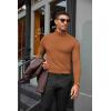 COOFANDY Mens Turtleneck Shirts Slim Fit Shirt Tops Lightweight Pullover Thermal Sweater Casual Long Sleeve Shirt(Light Brown)