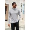 COOFANDY Mens Turtleneck Shirts Slim Fit Shirt Tops Lightweight Pullover Thermal Sweater Casual Long Sleeve Shirt(Light Gray)