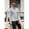 COOFANDY Mens Turtleneck Shirts Slim Fit Shirt Tops Lightweight Pullover Thermal Sweater Casual Long Sleeve Shirt(Light Gray)