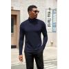 COOFANDY Mens Turtleneck Shirts Slim Fit Shirt Tops Lightweight Pullover Thermal Sweater Casual Long Sleeve Shirt(Navy Blue)