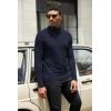 COOFANDY Mens Turtleneck Shirts Slim Fit Shirt Tops Lightweight Pullover Thermal Sweater Casual Long Sleeve Shirt(Navy Blue)