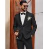 COOFANDY Mens Tuxedo Suit Set Slim Fit 2 Piece Dress Suit Shawl Lapel Tuxedo Jacket Pants for Wedding Dinner Prom Party(Black)