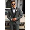 COOFANDY Mens Tuxedo Suit Set Slim Fit 2 Piece Dress Suit Shawl Lapel Tuxedo Jacket Pants for Wedding Dinner Prom Party(Dark Grey)