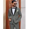 COOFANDY Mens Tuxedo Suit Set Slim Fit 2 Piece Dress Suit Shawl Lapel Tuxedo Jacket Pants for Wedding Dinner Prom Party(Dark Grey)