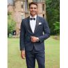 COOFANDY Mens Tuxedo Suit Set Slim Fit 2 Piece Dress Suit Shawl Lapel Tuxedo Jacket Pants for Wedding Dinner Prom Party(Navy)